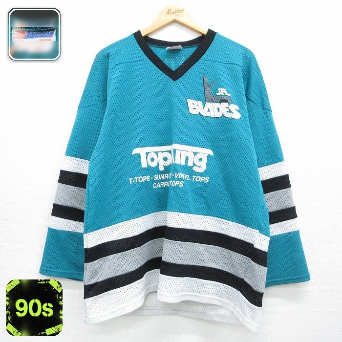 Topking 90s 長袖Tシャツ アイスホッケー ネイビー メンズXL相当 | 古着