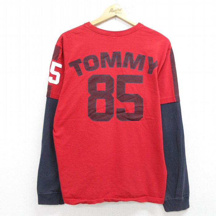 トミーヒルフィガー 長袖Tシャツ ビッグロゴ レッド XL | 古着