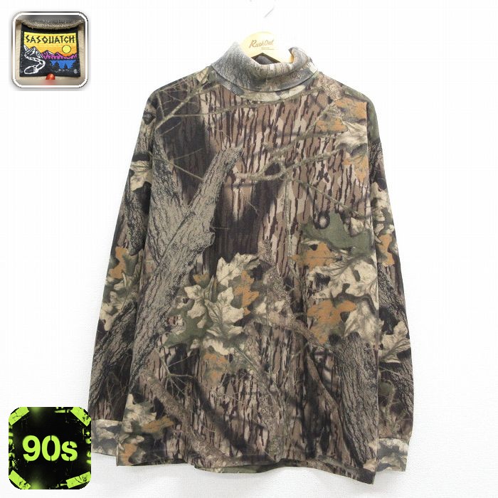 90s 長袖Tシャツ 迷彩 ブラウン メンズXL相当 | 古着