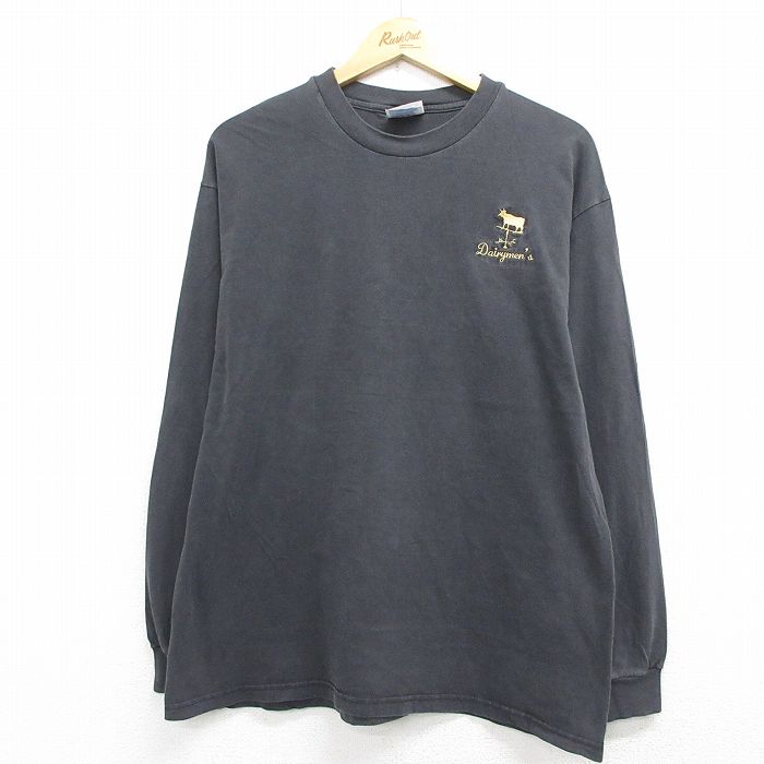 ヘインズ 00s 長袖Tシャツ Dairymen's ブラック メンズL相当 | 古着