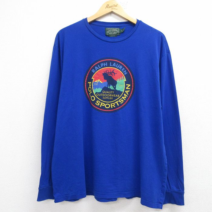 ラルフローレン 長袖Tシャツ ポロスポーツマン ブルー XL | 古着