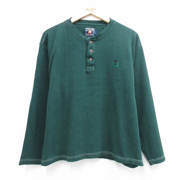 ラルフローレン 90s 長袖Tシャツ ワンポイントロゴ グリーン メンズXL相当 | 古着
