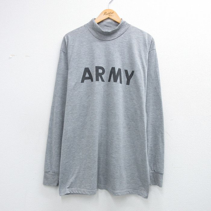 90s 長袖Tシャツ ミリタリー グレー メンズXL相当 | 古着