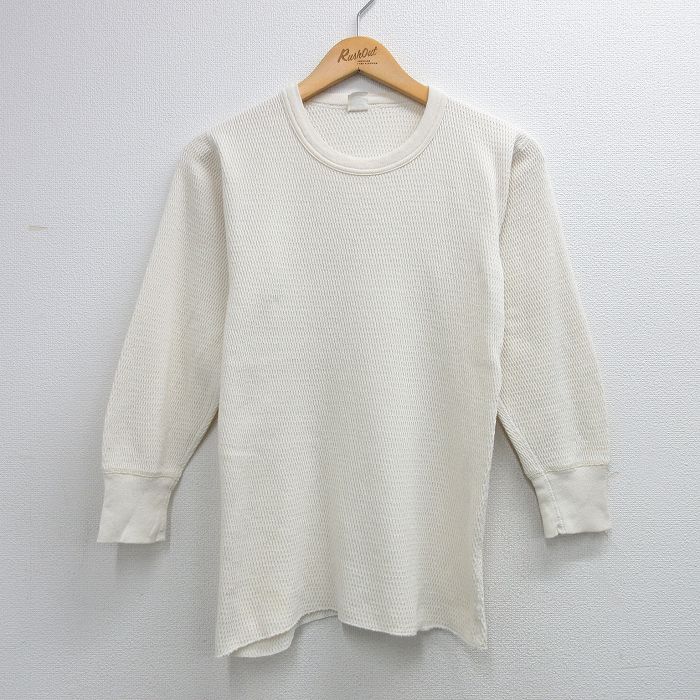 80s 長袖Tシャツ 生成り ベージュ S | 古着