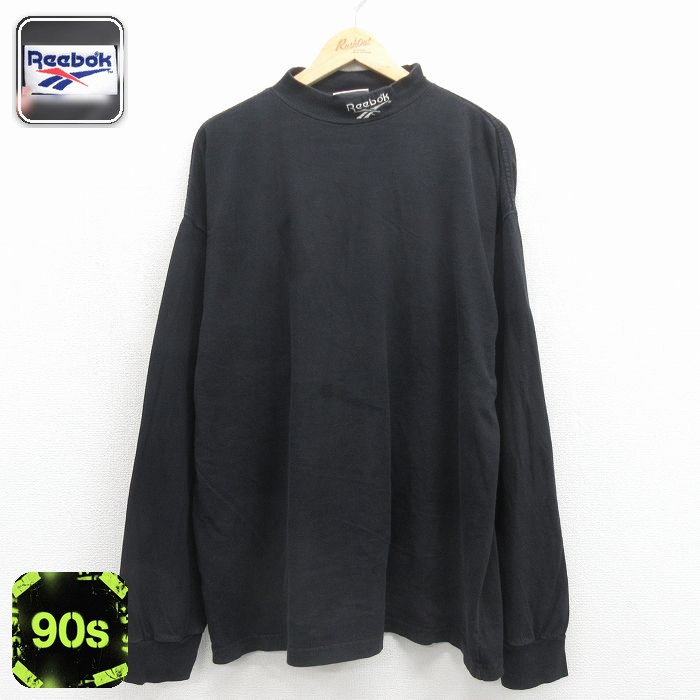 リーボック 90s 長袖Tシャツ ワンポイントロゴ ブラック メンズXL相当 | 古着