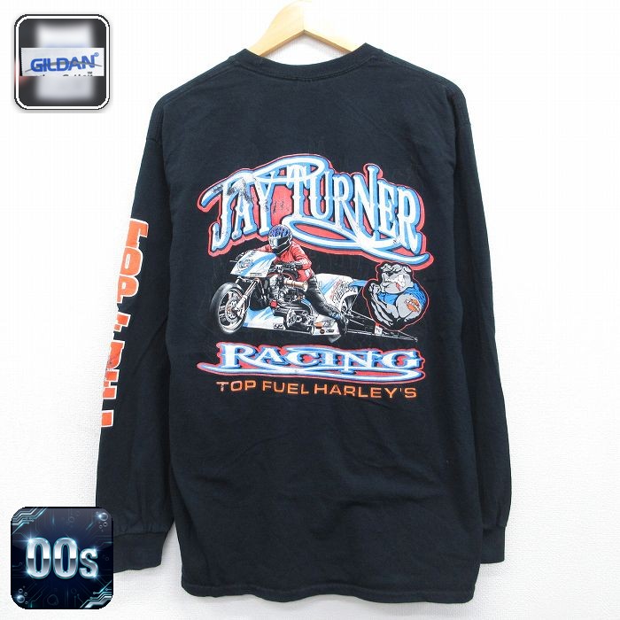 00s 長袖Tシャツ JAY TURNERレーシング ブラック メンズL相当 | 古着