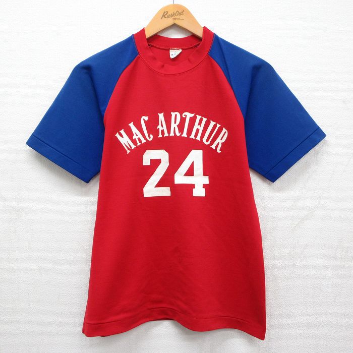 チャンピオン 80s 半袖Tシャツ MAC ARTHUR 24 レッド メンズM相当 | 古着