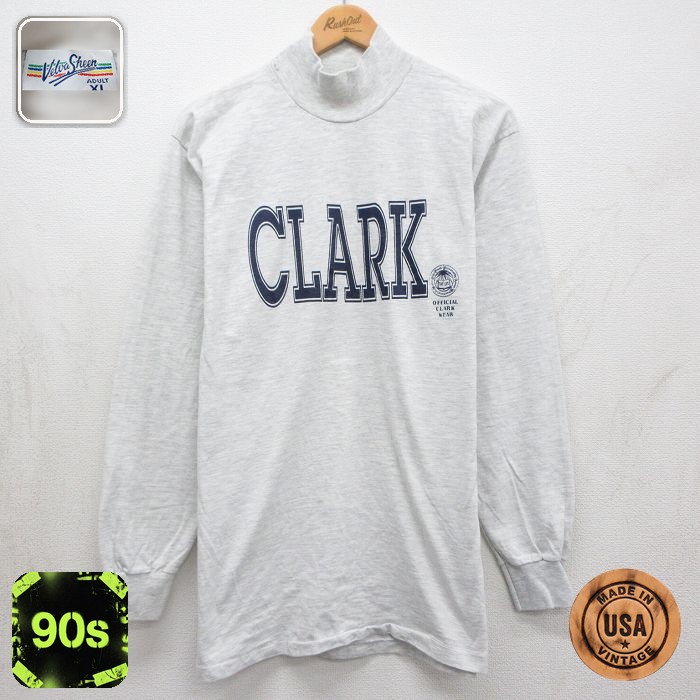 90s 長袖Tシャツ CLARK グレー メンズL相当 | 古着