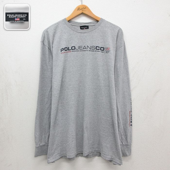 ラルフローレン 長袖Tシャツ ビッグロゴ グレー メンズXL相当 | 古着