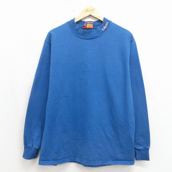 90s 長袖Tシャツ カンザスジェイホークス ブルー L | 古着