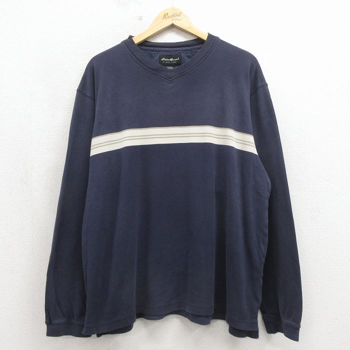 エディーバウアー 00s 長袖Tシャツ ネイビー XL | 古着