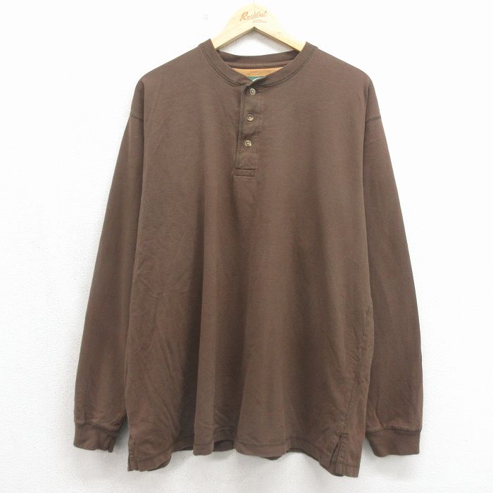 カベラス 00s 長袖Tシャツ ヘンリーネック ブラウン XL | 古着