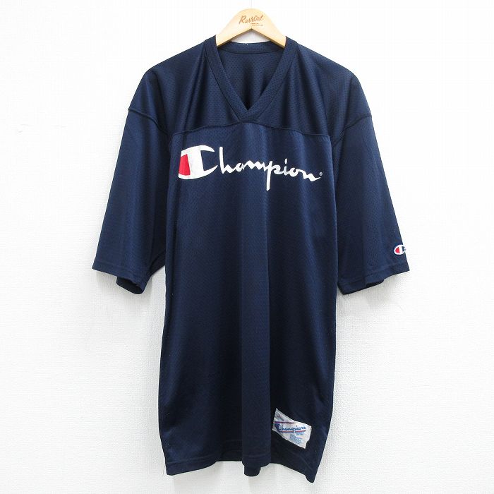 チャンピオン 90s 半袖Tシャツ ビッグロゴ ネイビー XL | 古着
