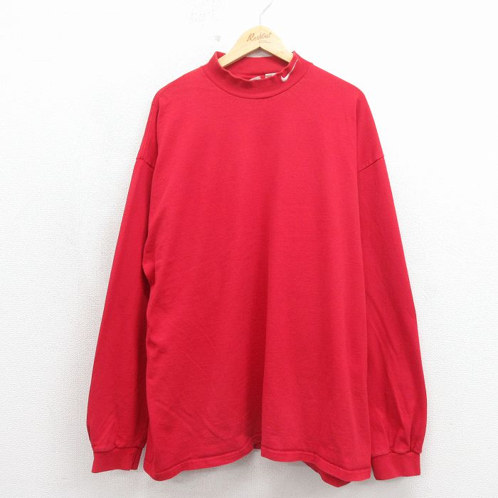 ナイキ 90s 長袖Tシャツ ワンポイントロゴ レッド XL | 古着