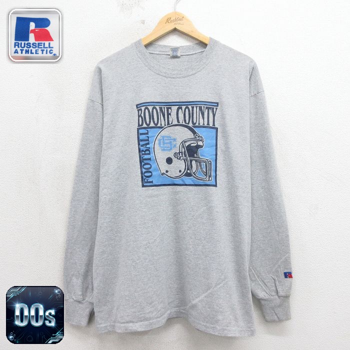 ラッセル 00s 長袖Tシャツ フットボール グレー メンズL相当 | 古着