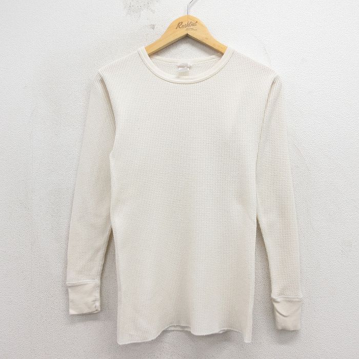 ヘインズ 長袖サーマルTシャツ 無地 ベージュ M | 古着