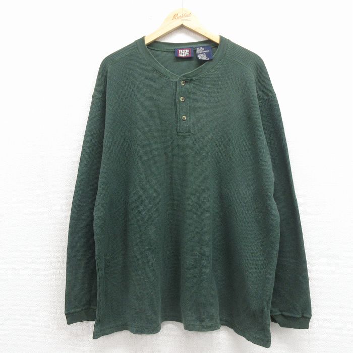 FADED GLORY 00s 長袖ヘンリーネックTシャツ グリーン XL | 古着