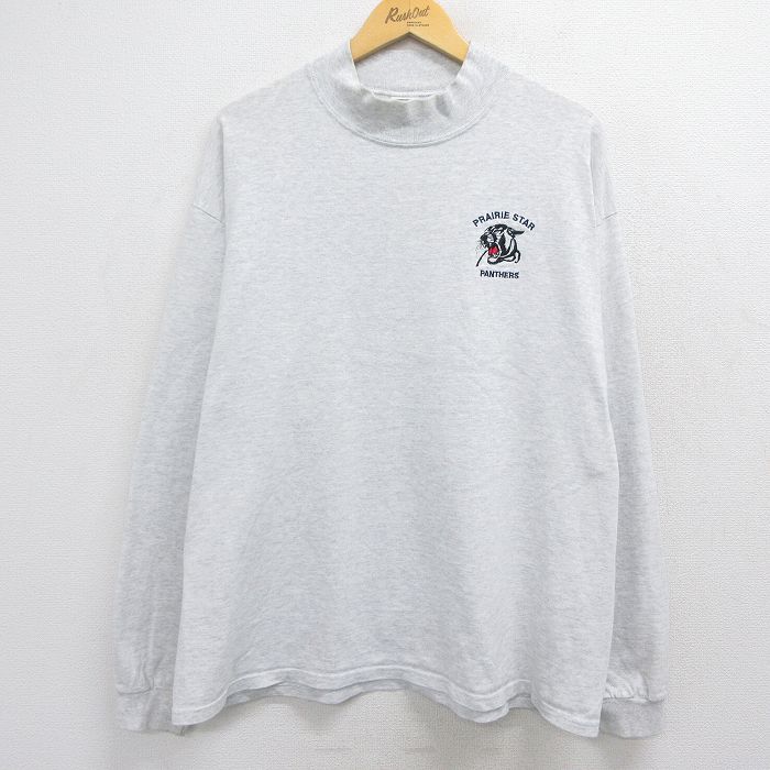 00s 長袖Tシャツ PANTHERS モックネック グレー XL | 古着