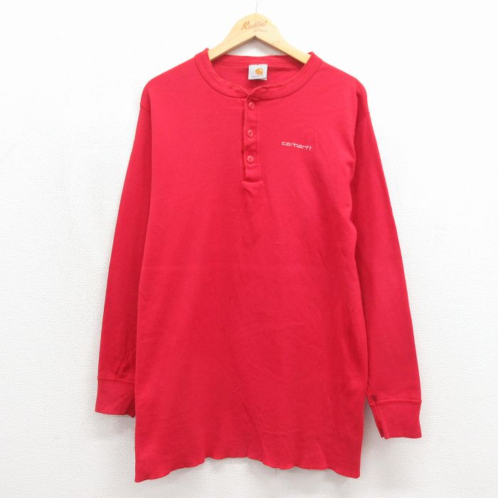 カーハート 90s 長袖Tシャツ ワンポイントロゴ レッド XL | 古着