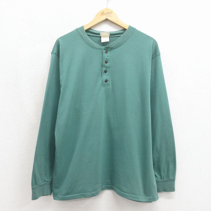 エルエルビーン 90s 長袖Tシャツ ヘンリーネック グリーン メンズXL相当 | 古着