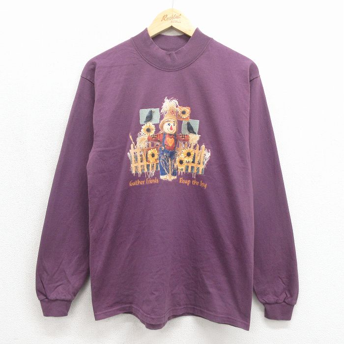 00s 長袖Tシャツ カカシ パープル メンズM相当 | 古着