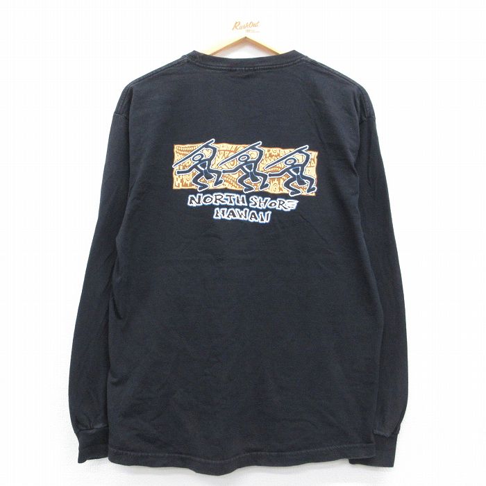 00s 長袖Tシャツ NORTH SHORE HAWAII ブラック L | 古着