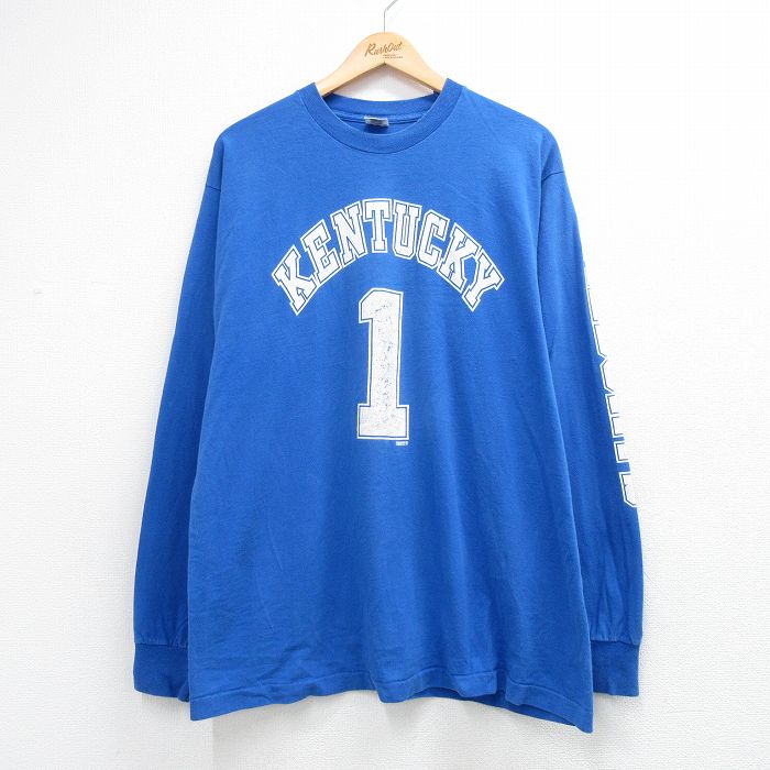 フルーツオブザルーム 90s 長袖Tシャツ ケンタッキーワイルドキャッツ ブルー メンズXL相当 | 古着