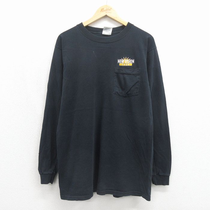 90s 長袖Tシャツ ニュービジョン ブラック メンズL相当 | 古着