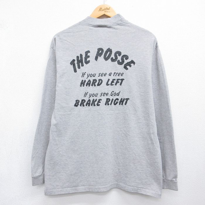 ヘインズ 00s 長袖Tシャツ THE POSSE グレー メンズL相当 | 古着