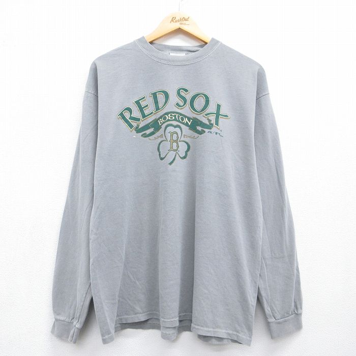 マジェスティック 00s 長袖Tシャツ ボストンレッドソックス グレー メンズXL相当 | 古着