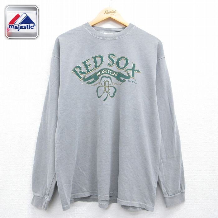 マジェスティック 00s 長袖Tシャツ ボストンレッドソックス グレー メンズXL相当 | 古着