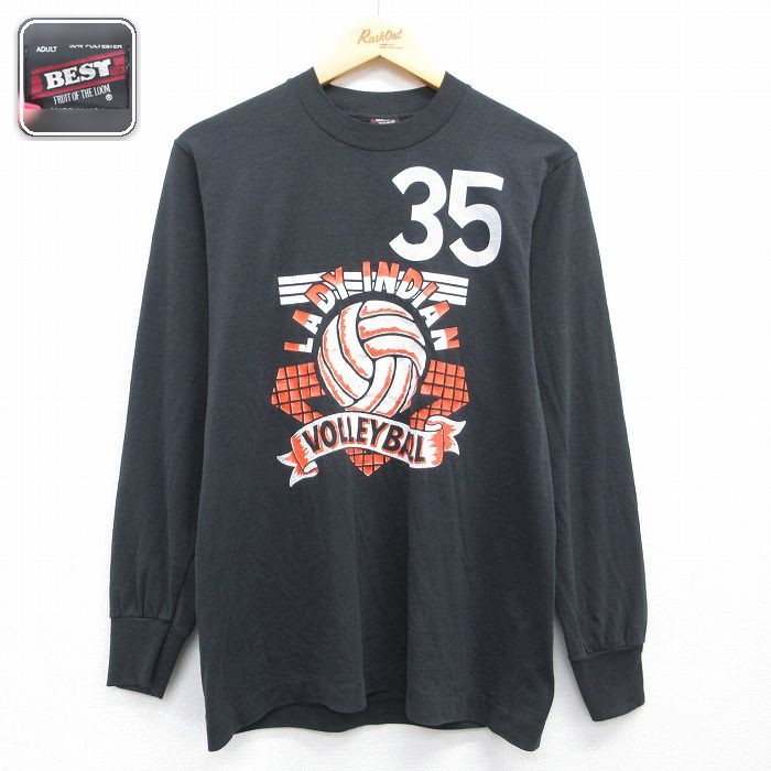 フルーツオブザルーム 90s 長袖Tシャツ バレーボール ブラック メンズM相当 | 古着