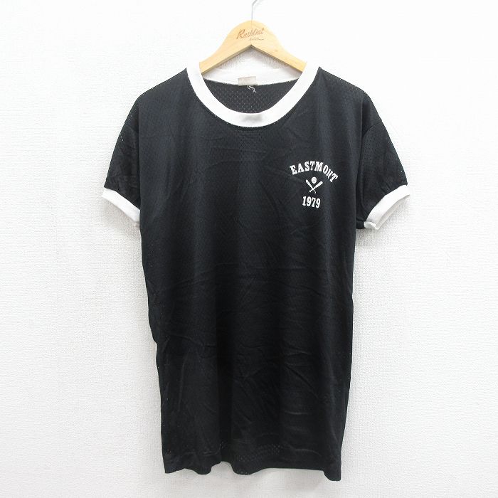 70s 半袖Tシャツ EASTMONT メッシュ地 ブラック メンズL相当 | 古着