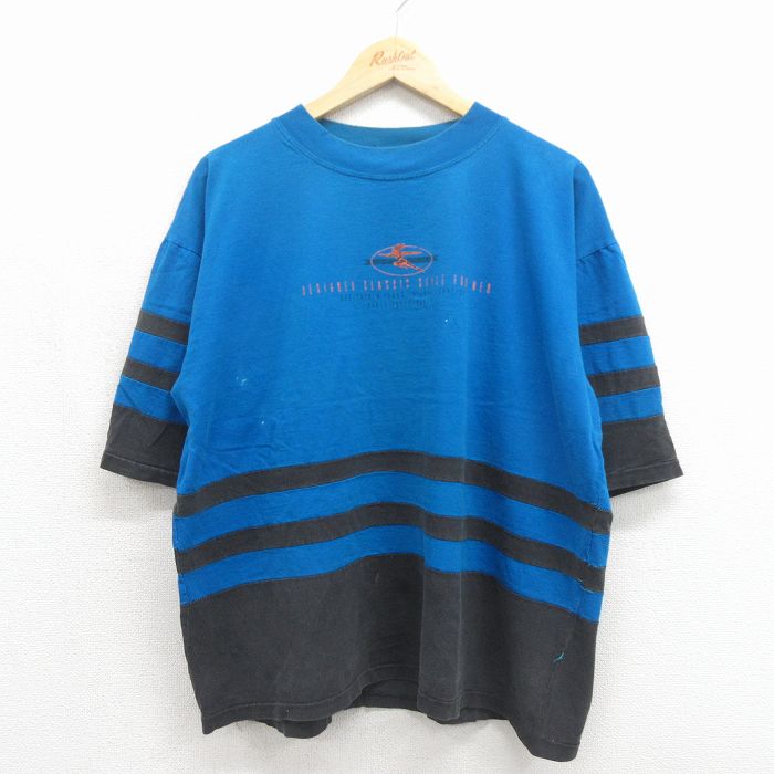 90s 半袖Tシャツ インディアン ブルー メンズXL相当 | 古着