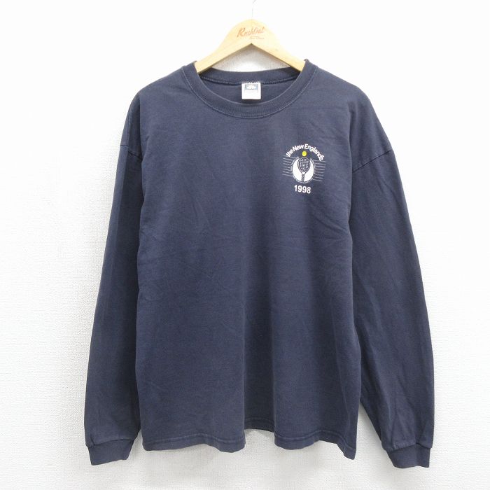 90s 長袖Tシャツ ラケット ネイビー メンズXL相当 | 古着