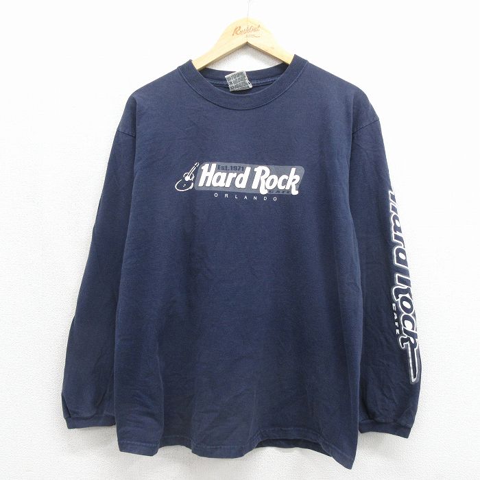 90s 長袖Tシャツ オーランド ネイビー メンズL相当 | 古着