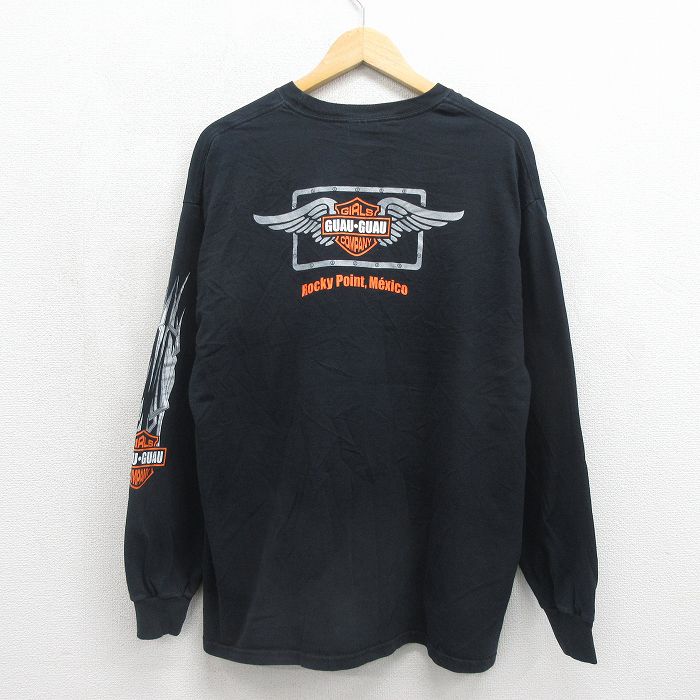 ヘインズ 00s 長袖Tシャツ ガールズカンパニー ブラック メンズXL相当 | 古着