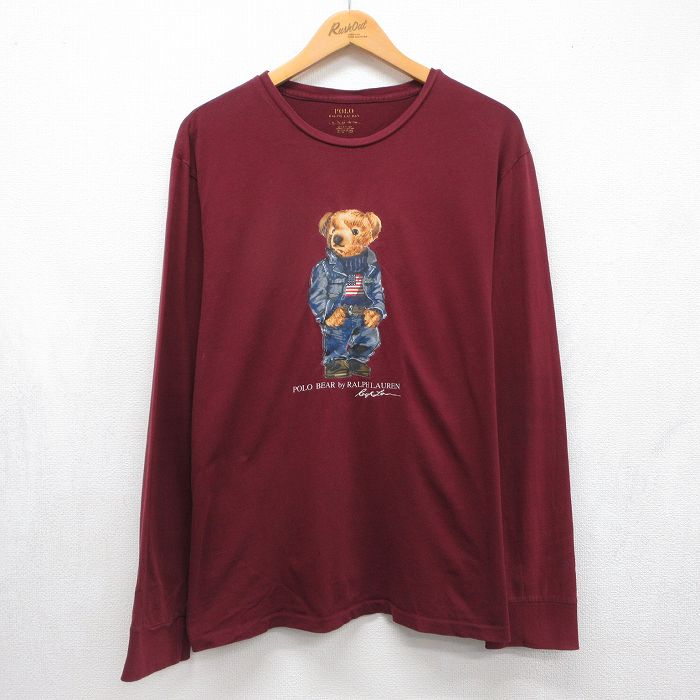 ラルフローレン 長袖Tシャツ ポロベア バーガンディ メンズXL相当 | 古着