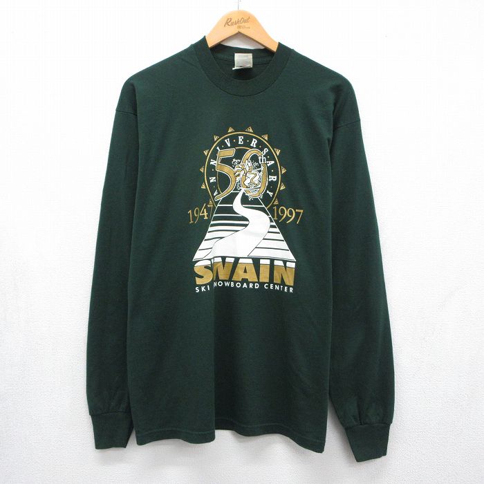 フルーツオブザルーム 90s 長袖Tシャツ SWAIN グリーン メンズL相当 | 古着