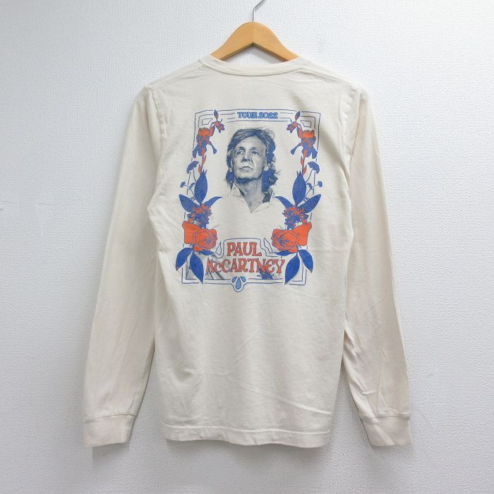 長袖ロックバンドTシャツ ポールマッカートニー ベージュ メンズS相当 | 古着