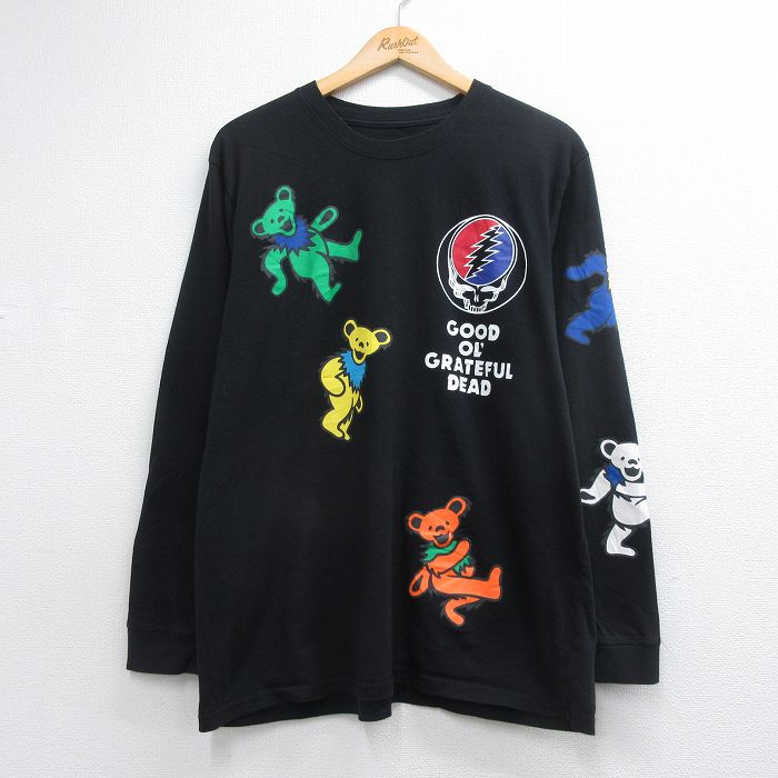 グレイトフルデッド 長袖Tシャツ デッドベア ブラック メンズXL相当 | 古着
