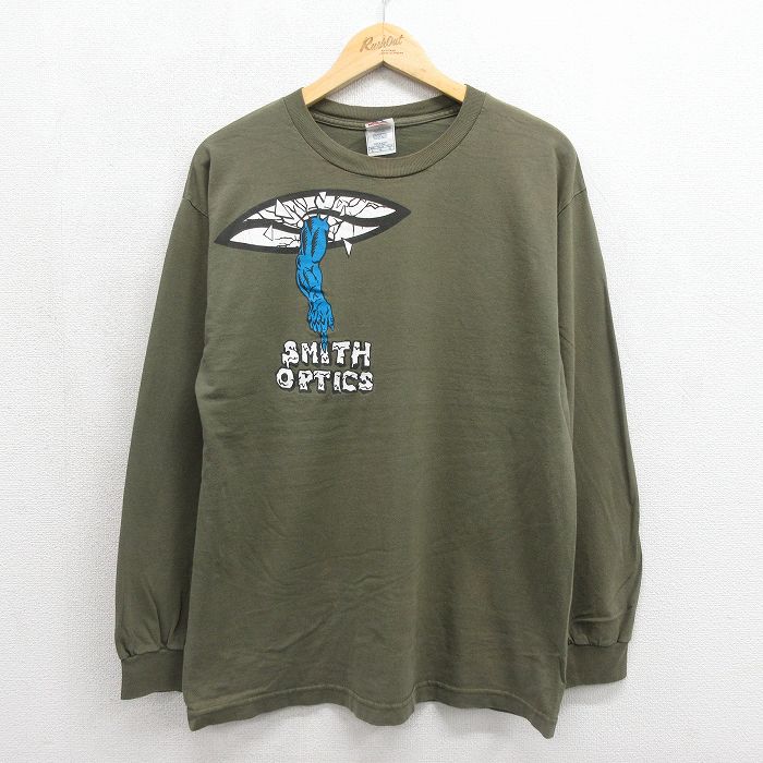 00s 長袖Tシャツ SMITH OPTICS カーキ メンズL相当 | 古着