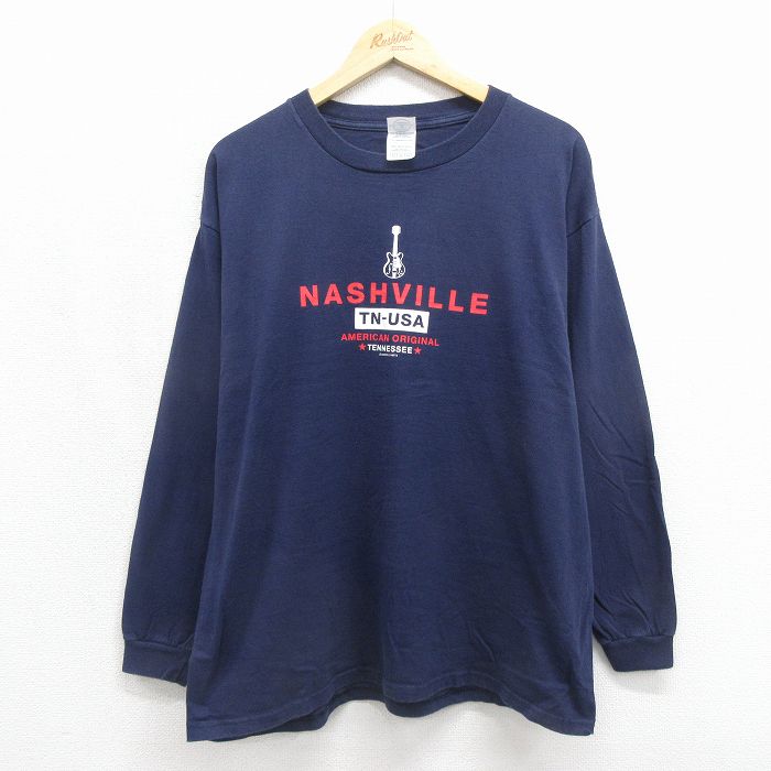 00s 長袖Tシャツ ナッシュビル ネイビー メンズXL相当 | 古着