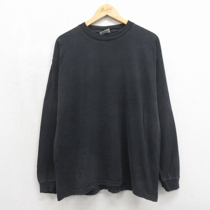 00s 長袖Tシャツ ブラック メンズXL相当 | 古着