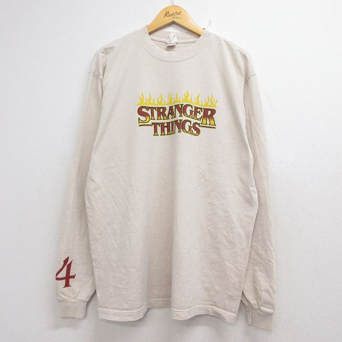 ドラマ 長袖Tシャツ ストレンジャーシングス ベージュ メンズXL相当 | 古着