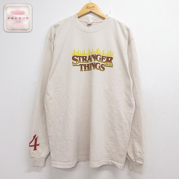 ドラマ 長袖Tシャツ ストレンジャーシングス ベージュ メンズXL相当 | 古着