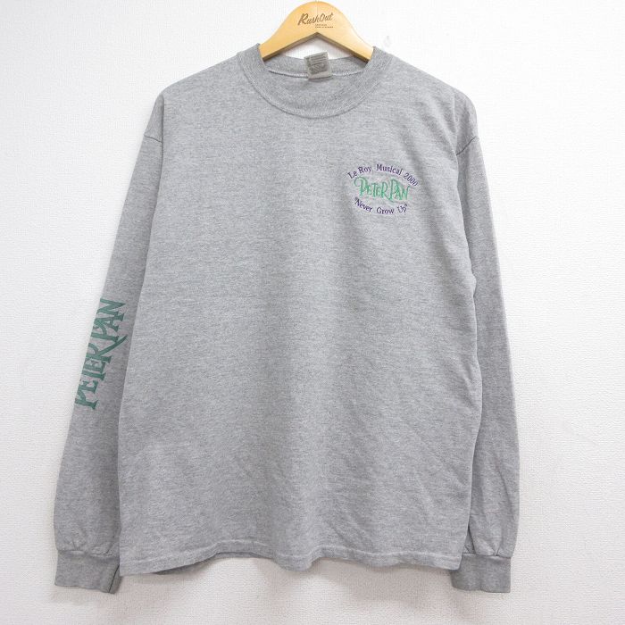 00s 長袖Tシャツ ピーターパン グレー メンズL相当 | 古着