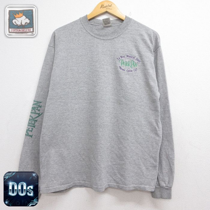 00s 長袖Tシャツ ピーターパン グレー メンズL相当 | 古着