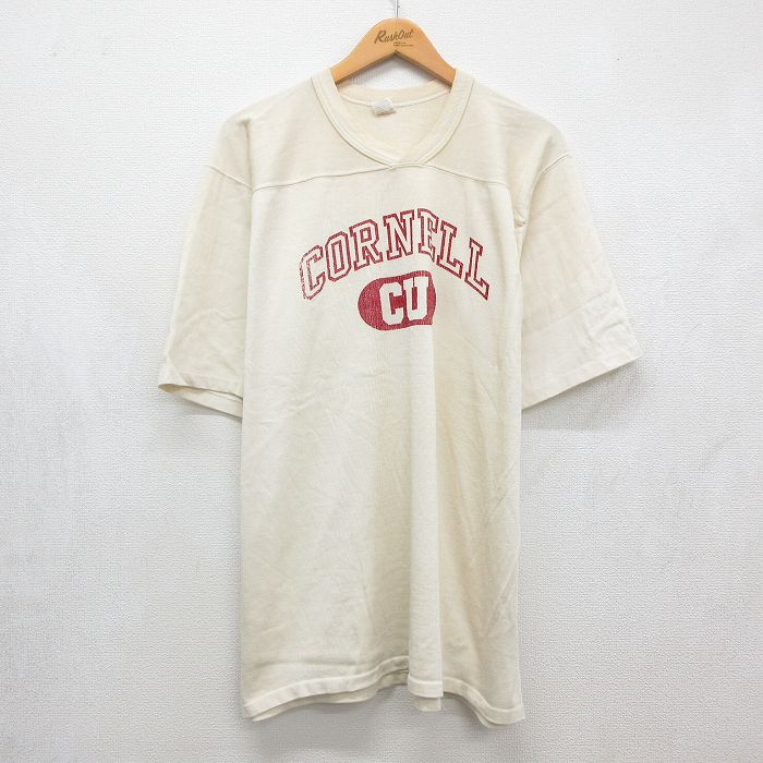 80s 長袖Tシャツ コーネル ベージュ メンズXL相当 | 古着
