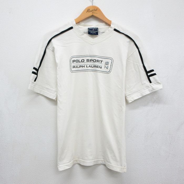 ラルフローレン 長袖Tシャツ ビッグロゴ ホワイト メンズM相当 | 古着